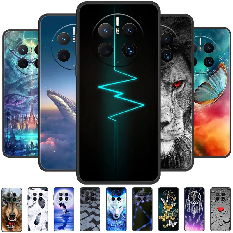 

For Huawei Mate 50 Pro Case Cover Soft TPU Painted Funda Cases For Huawei Mate 50 Pro Cover Silicone Mate50 Pro 50Pro 50E Coque