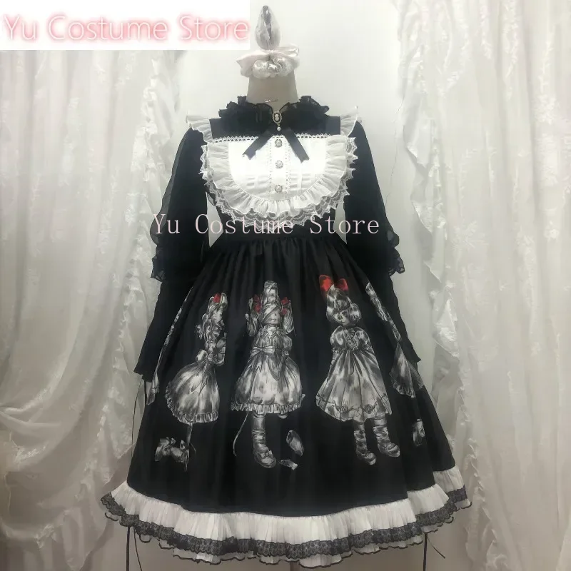 

Yu StoreGothic Lolita Dress Dark Angel Demon Series High Low LolitaJSK Dress Kawaii Retro Vampire Princess Suit Halloween Girl