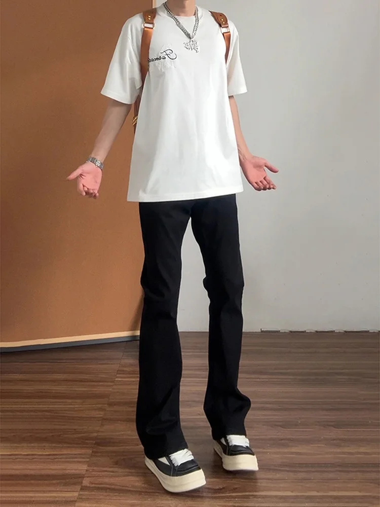 

Bla Slim Fit Micro Flare Jeans Men's Summer Narrow Version Long Legs Effect High Street Cool Straight Tube Long Pants