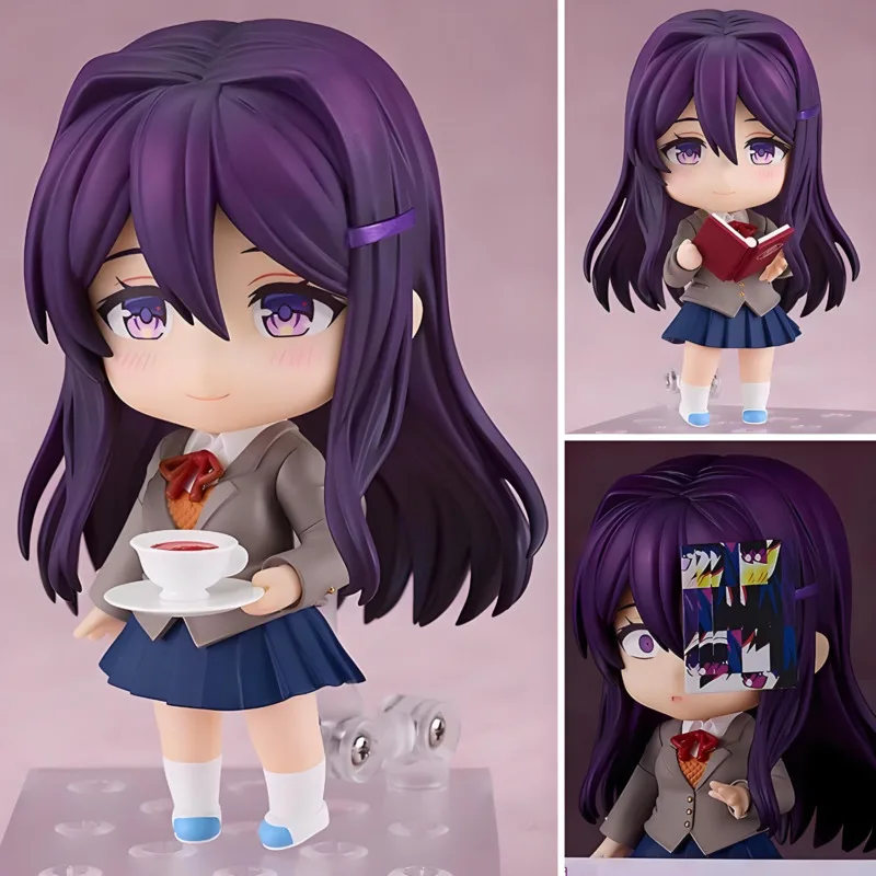 Anime Doki Doki Literature Club! Yuri Monika Action Figures Cute Girl Articulated Figure Model Toys Desktop Statue Decor Gift