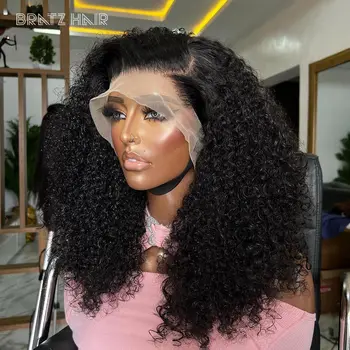 女性用ピクシーウィッグ,巻き毛の人間の髪の毛,4x4,13x4,事前に摘み取られた,密度300,巻き毛