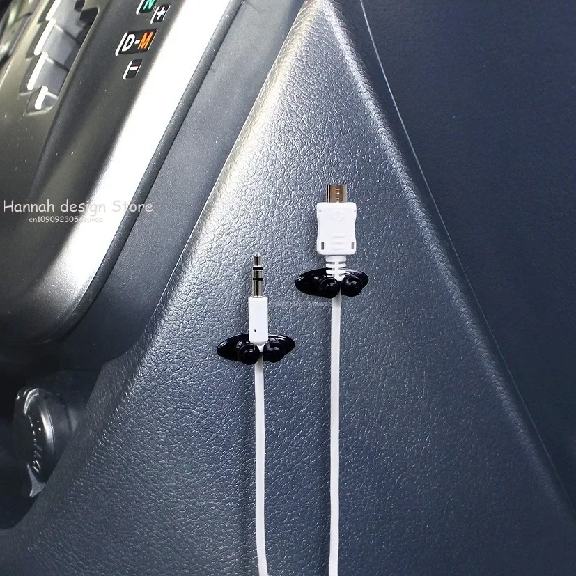 Car Accessories Interior 8PCS Mini Adhesive Car Products Charger Line Clasp Clamp Headphone/USB Cable Car Clip Automobile