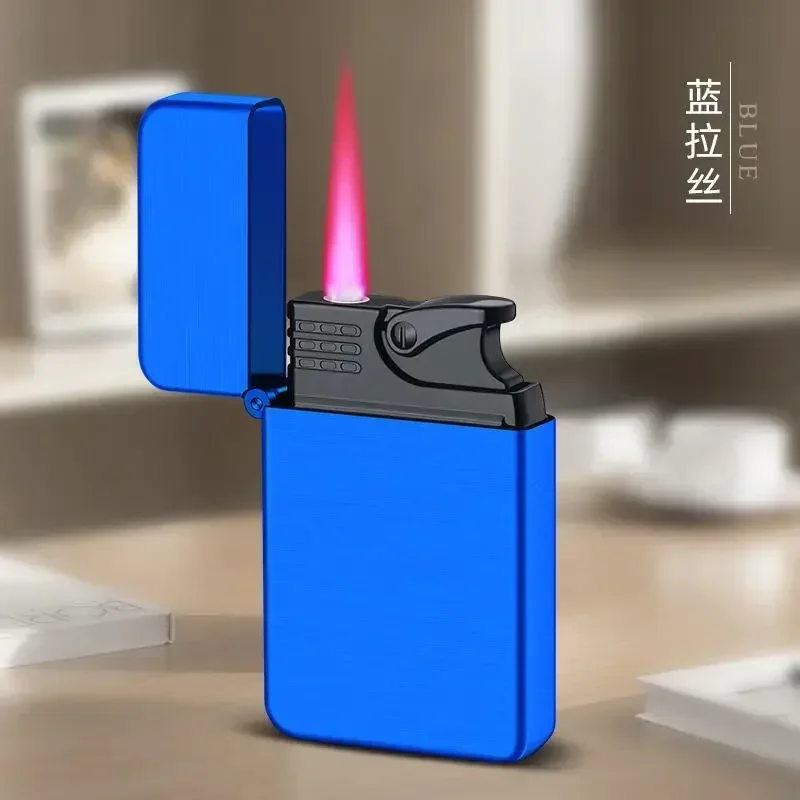 Hot Red Jet Flame Lighter Luminous Inflatable Butane Gas Windproof Lighters Strong Powerful Cigar Torch Lighters for Smoker Gift