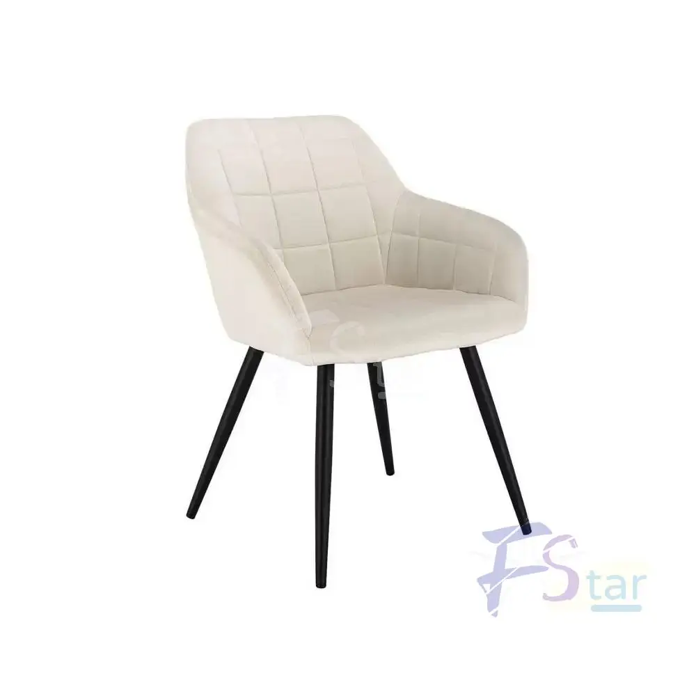 

Modern Home Dining Room Furniture Velvet Fabric Shell Shape Round Back Dining Chair with Gold Metal Legs