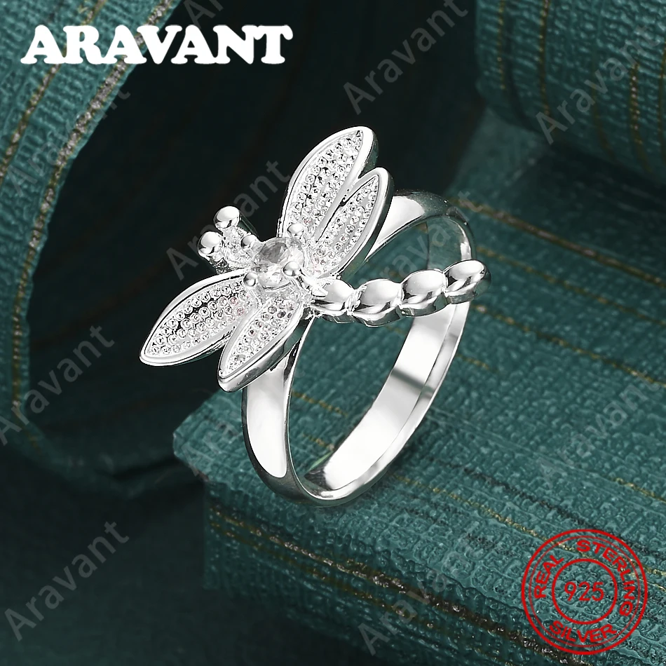 925 Sterling Silber Libellen-Zirkonia-Ring – Ein einzigartiges und vielseitiges Geschenk für Frauen, perfekt für formelle Anlässe und besondere Gelegenheiten.