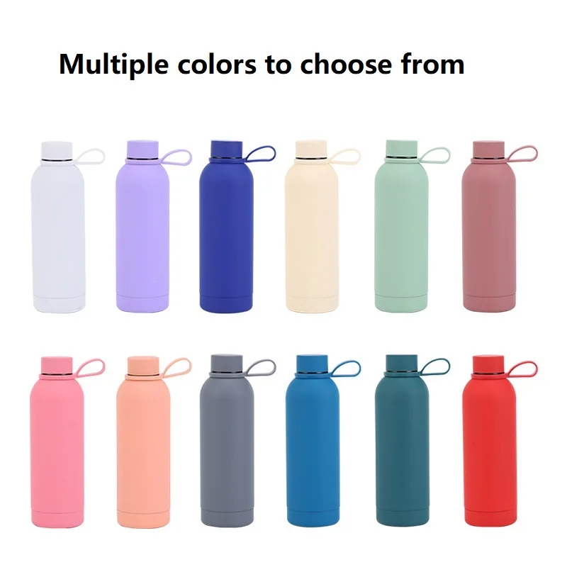 Stainless Steel Simplicity Small Mouth Bottle Outdoor Sports Car Portable Thermos Cup Lifting Ring Water Bottle