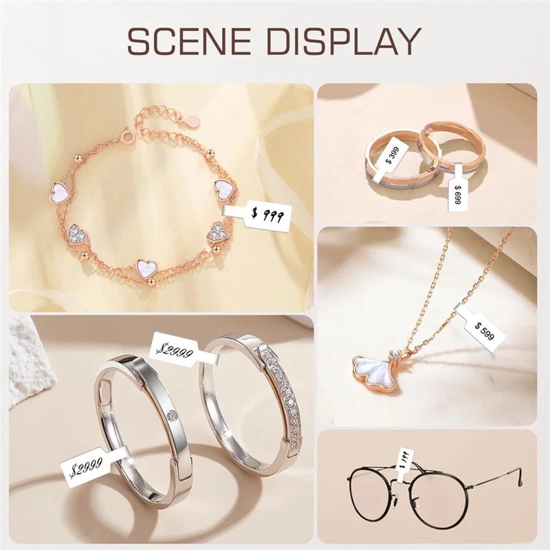 

AOAO-пустые белые наклейки с ценами для ювелирных изделий, 2000 шт.-самоклеящиеся для ожерелья, серег, колец-для ценных бирок