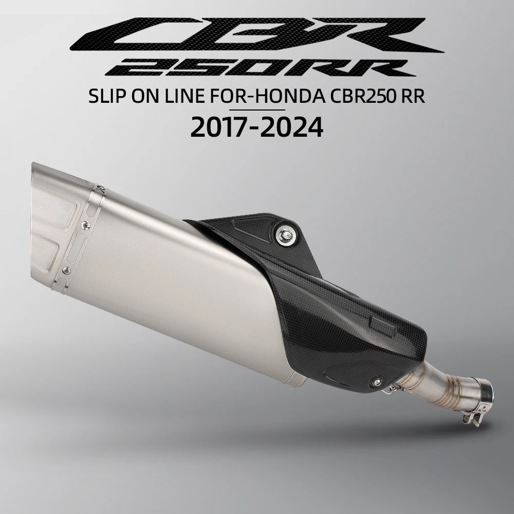 

Motorcycle Exhaust Muffler For Honda CBR250 RR 2017-2026 Motorbike Escape Kit Slip on Line Middle Pipe Tail Tube with DB Killer