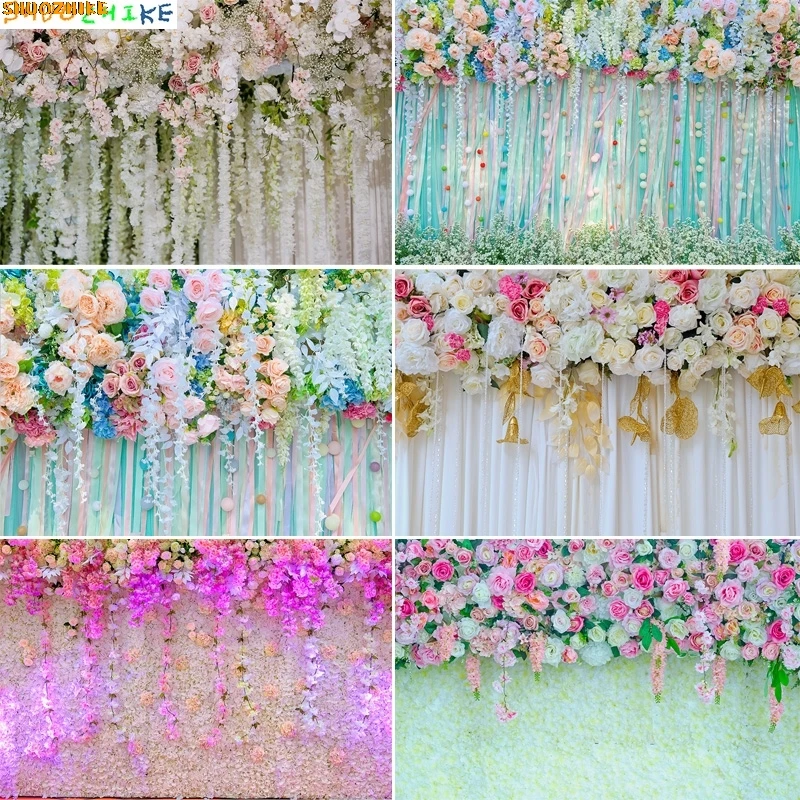 

Flower Wall Valentine's Day Rose Photography Backdrops Props Wedding Ceremony Kids Birthday Party Photo Studio Background MX-02