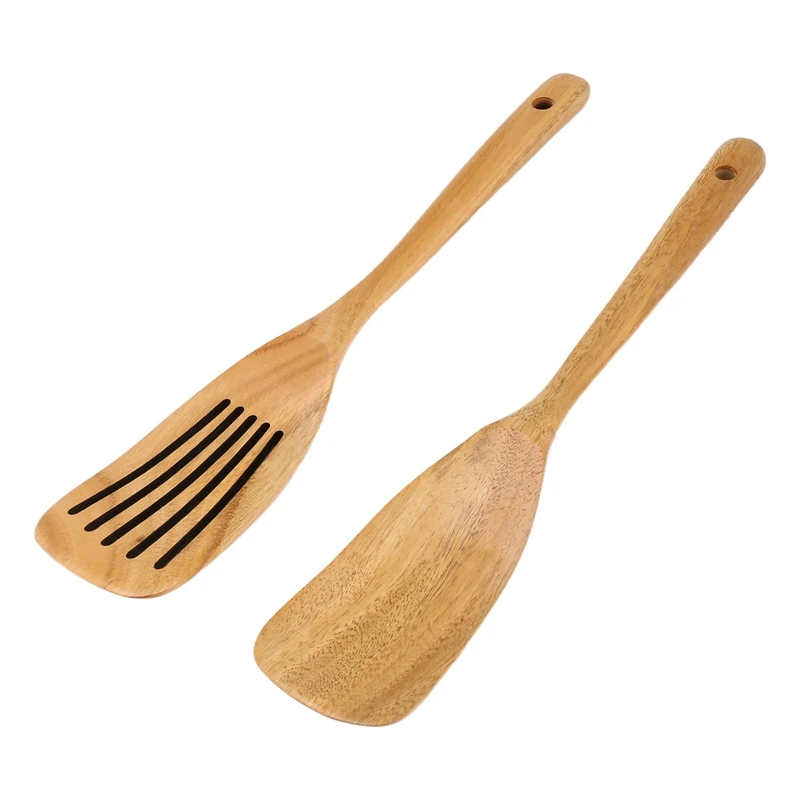 أواني الطبخ أواني المطبخ الخشبية أواني الطبخ، 2 قطعة ملاعق خشبية وملعقة للطهي، أنيق،