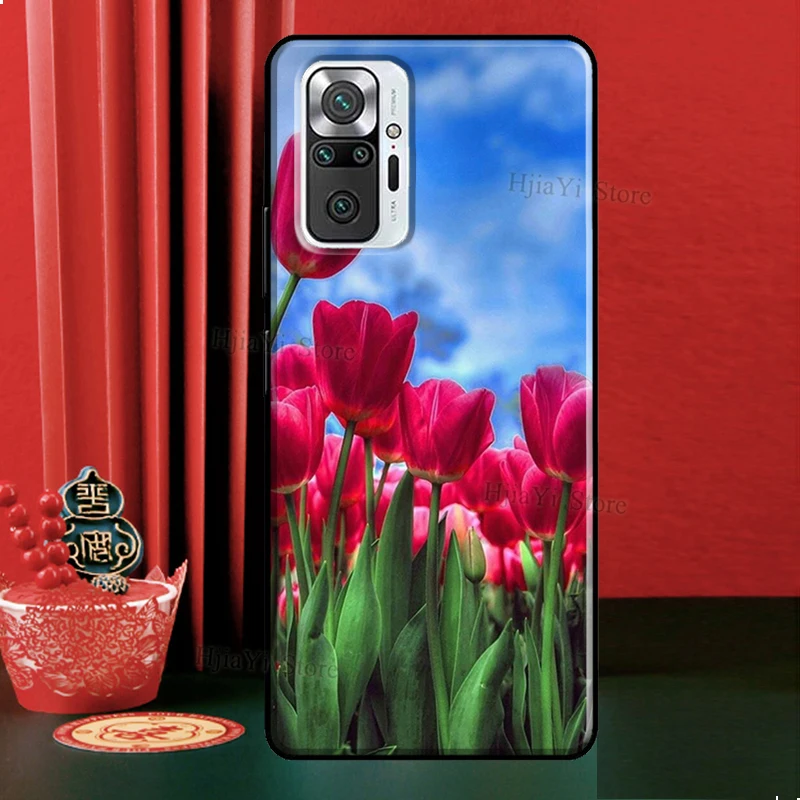 Tulips Flower Case For Xiaomi Redmi Note 12 Pro 11 9 8 10 Pro 9S 10S 11S 12S Redmi 12C 9C 10A 10C Cover image 2