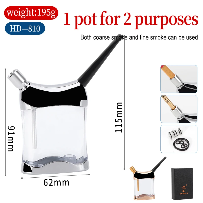 

High Quality Portable Hookah Water Pipes Recycle Cleanable Cigarette Filter Health Metal Tube Hookah Filtration Smoking Tool