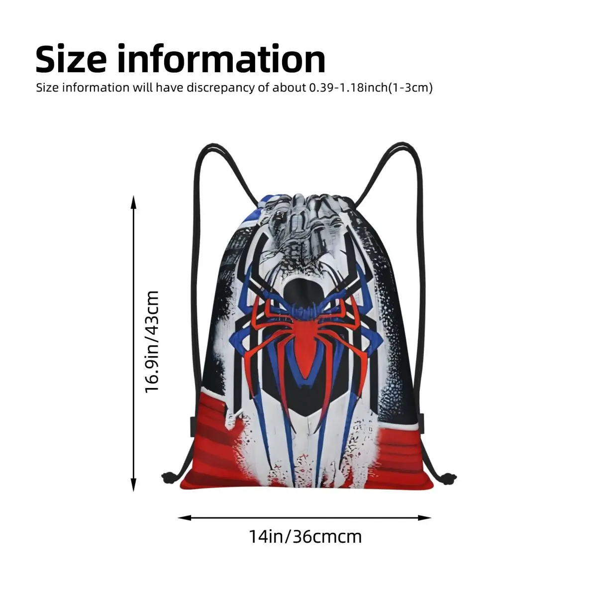 Custom Spider Man กระเป๋าสตางค์ผู้หญิงผู้ชายพับกีฬา Sackpack การ์ตูนการฝึกอบรมกระเป๋าเป้สะพายหลัง