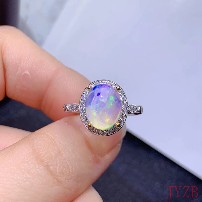 

Simple Male Female Blue/White/Green/Purple Opal Stone Ring Vintage Wedding Engagement Rings For Men And Women