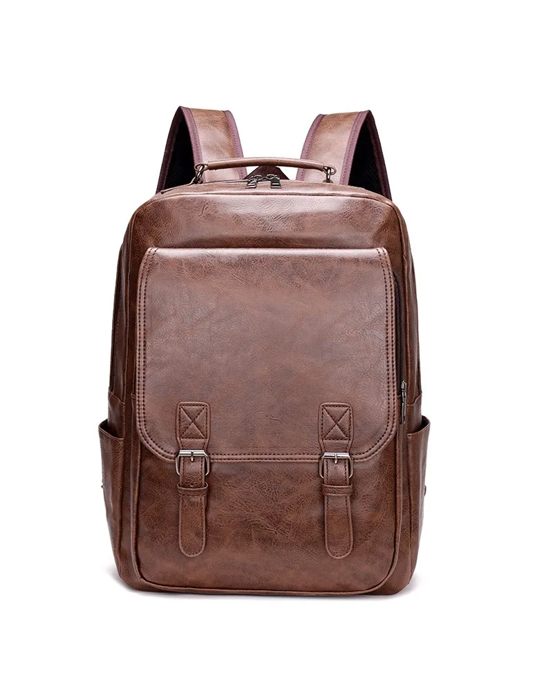 

Trend casual large-capacity men's backpack business travel solid color computer bag simple atmosphere travel backpack