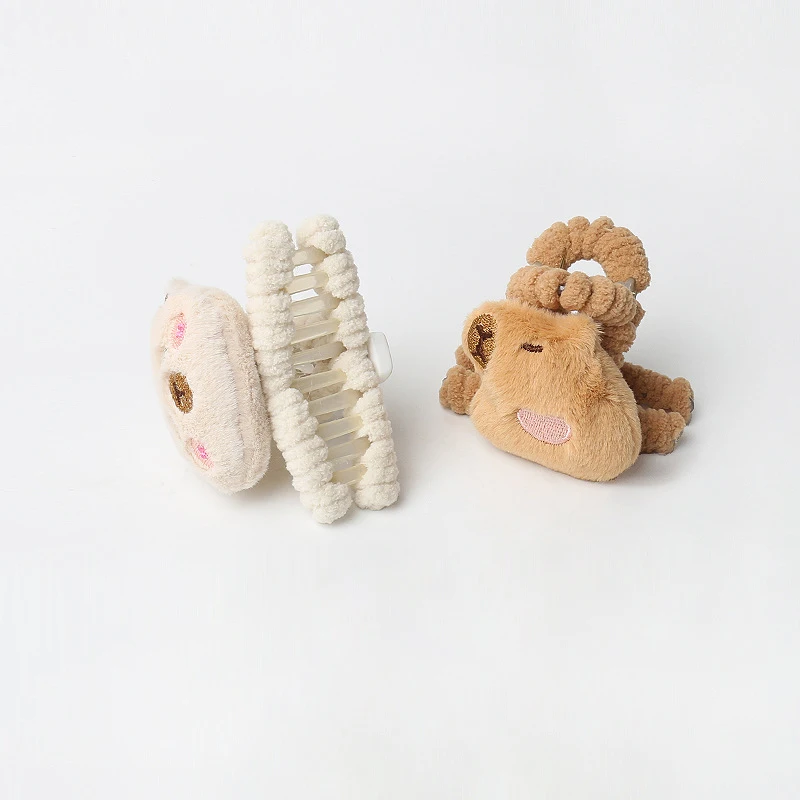 Lindo Animal de dibujos animados Capybara muñeco de peluche pinza para el pelo sombreros de mujer accesorios regalos