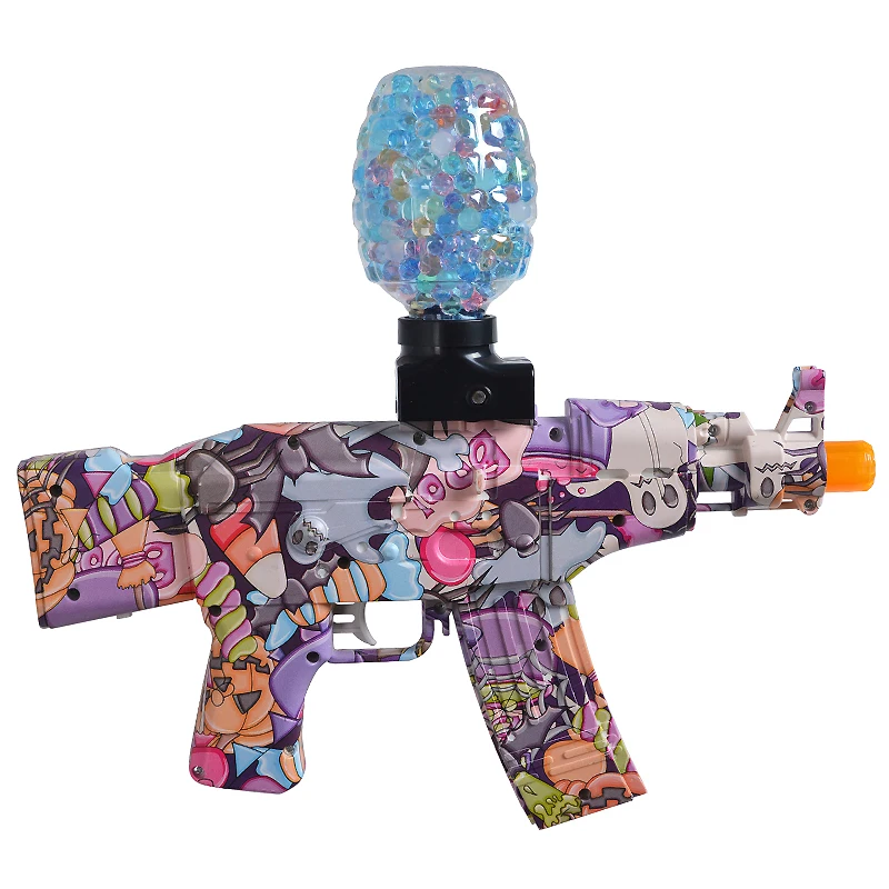 WENGOU szybki elektryczny pistolet na bomby wodnej AK47 Halloween kolorowy schemat dziecięcy strzelanie na świeżym powietrzu treningowy pistolet zabawkowy