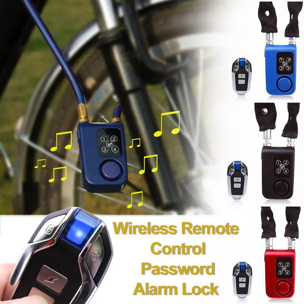 Password Anti-Theft Alarm Smart Bike Lock Wireless Remote Control Bluetooth-compatible Portable Bike Four-digit Password Lock