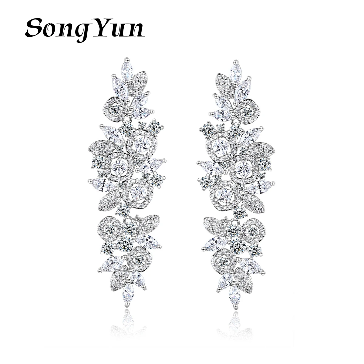 

SongYun Jewelry Manufacturer MHT Vintage Bride Luxury Brand Earrings Accessories Women 5A Zircons Gemstones Earrings Jewelry