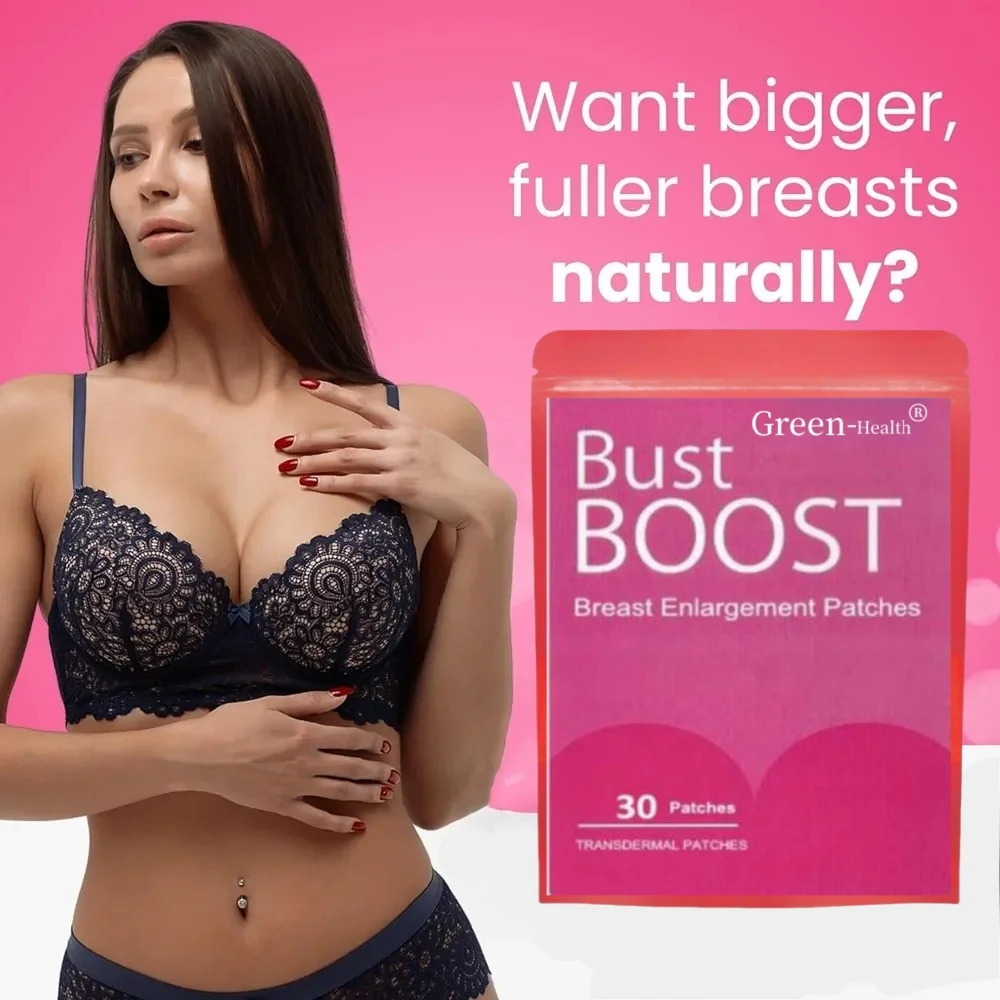 

30 Patches BUST BOOST BREAST ENLARGEMENT Transdermal Patches for Fuller & Perkier Looking Breasts