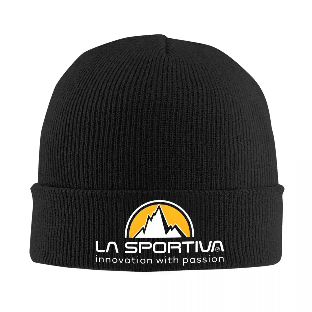 Fashionable Acrylic Knit Beanie with Ribbed Design, L-La Sportiva Warm Winter Hat for Men and Women