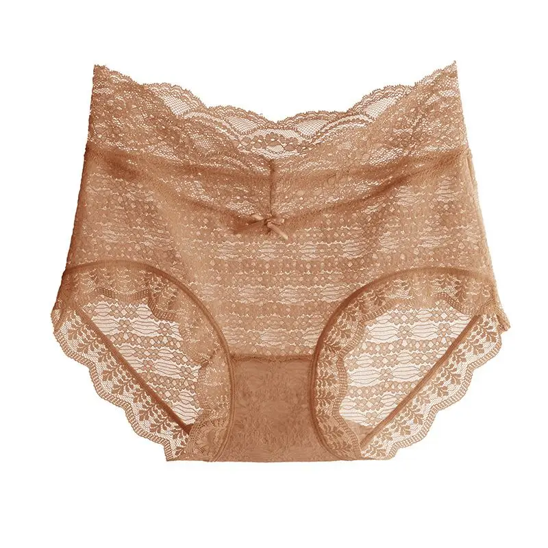 Spring /summer sexy lace pure lace edge underwear high waist light through pure cotton anti-bacterial crotch thin women's briefs