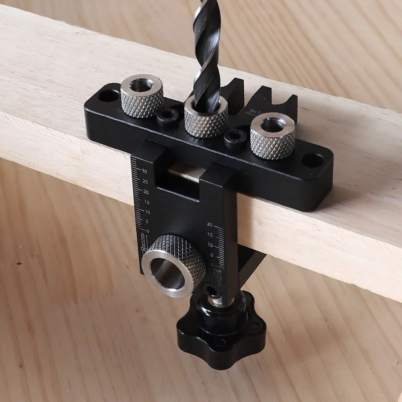 3 in 1 Hole Punch Positioner Woodworking Connector Tool for DIY Enthusiasts Eccentric Wheel Round Tenon Maker 15mm Adjustable