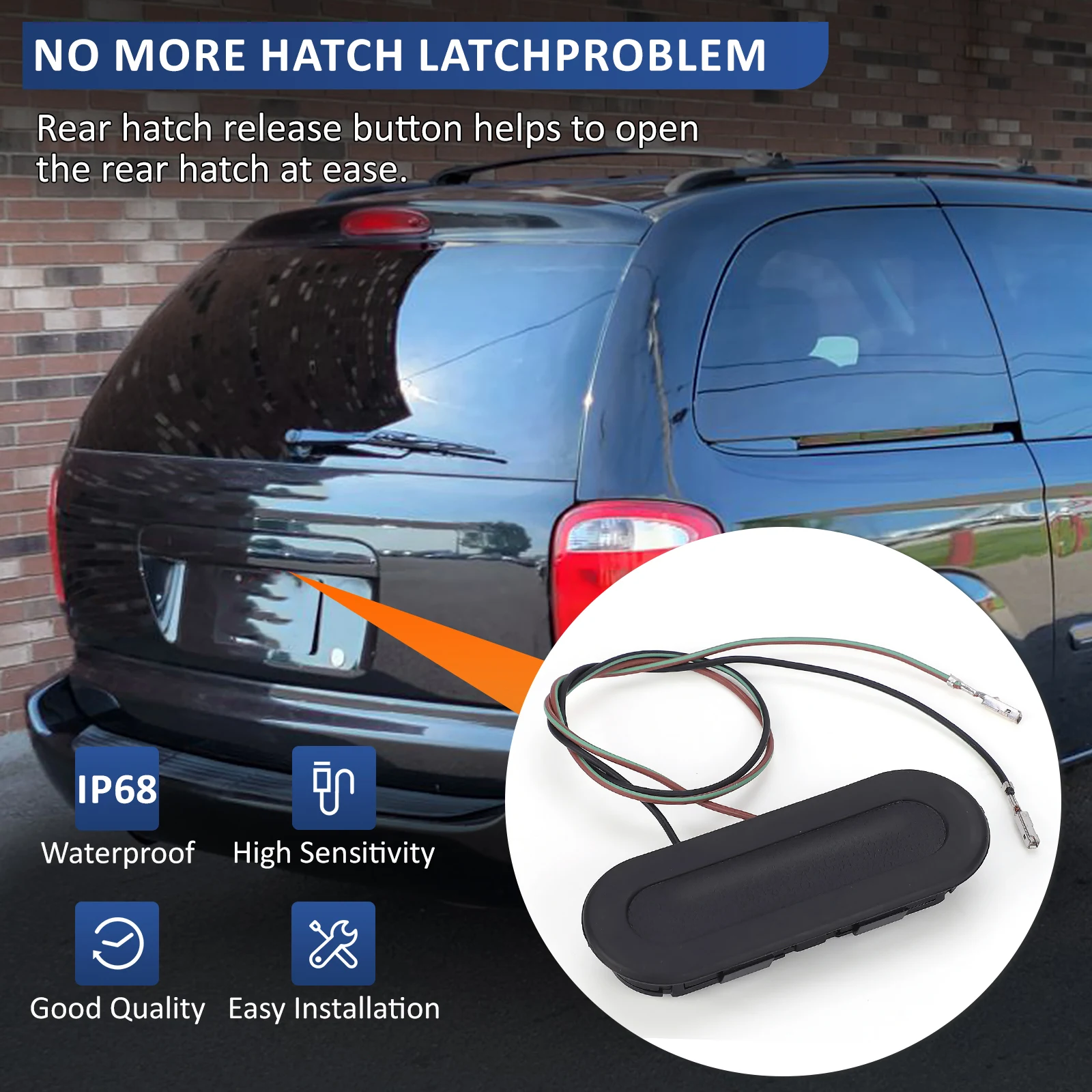 5080529AD 05019203AA Black Dustproof Tailgate Handle Switch For Dodge Caravan Chrysler Town&Country ABS Plastic Replacement