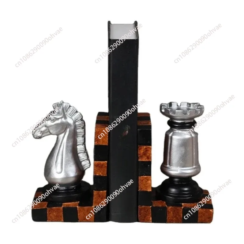 1 PAIR Resin Craft books Stand Chess Figurines bookends creative bookends home decorations ornaments