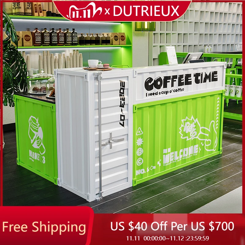 

Stainless Steel High-end Reception Desks Industrial Design Modern Welcome Reception Desks Display Shop Bureau Office Furniture