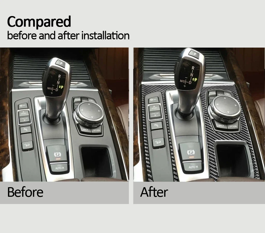 عالية الجودة ألياف الكربون سيارة والعتاد التحول صندوق لوحة الإطار الكسوة لسيارات BMW F15 F16 X5 X6 15-18 LHD اكسسوارات السيارات التصميم الداخلي