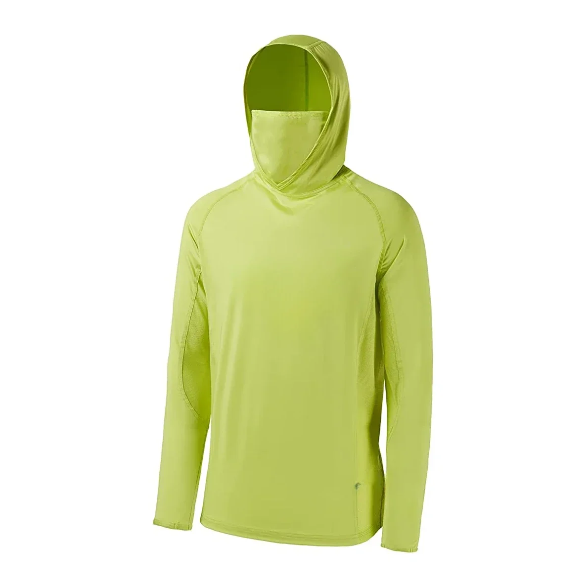Herren UPF 50+ Leichtes Camo-Kapuzenhemd mit Maske, schnelltrocknendes Performance-Langarm-Angelhemd – Detail 4