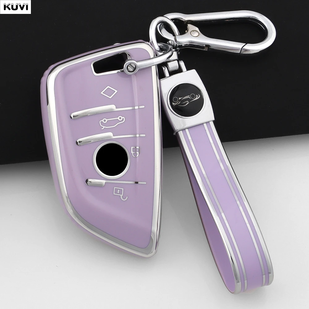 TPU Auto Schlüssel Fall Abdeckung Shell Fob Schlüsselbund Shell Für BMW X1 X3 X5 X6 X7 1 3 5 6 7 Serie G20 G30 G11 F15 F16 G01 G02 F48 Keyless