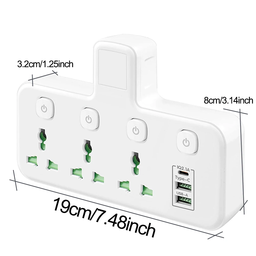 الاتحاد الأوروبي الولايات المتحدة التوصيل التيار المتناوب قطاع الطاقة المخرج Multiprise العالمي الحائط منفصلة التبديل المقبس مرشح الشبكة منافذ USB C شحن