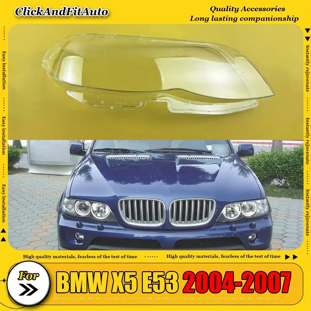 

For BMW X5 E53 2004-2007 Front Headlamps Cover Transparent Headlight Shell Lens Plexiglass Replace Original Lampshade