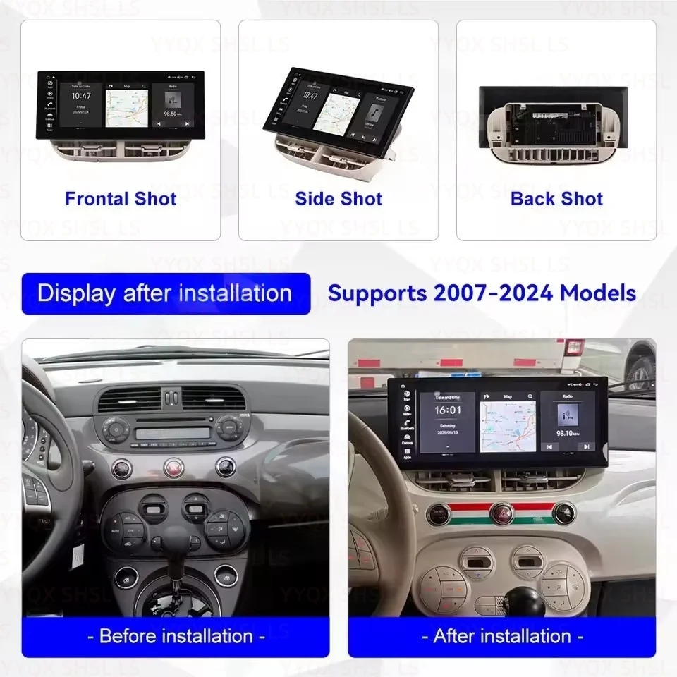 

12.3 " For FIAT 500 2007-2014 Android Car Car GPS Navigation HeadUnit Multimedia Player Radio ISP Screen Player
