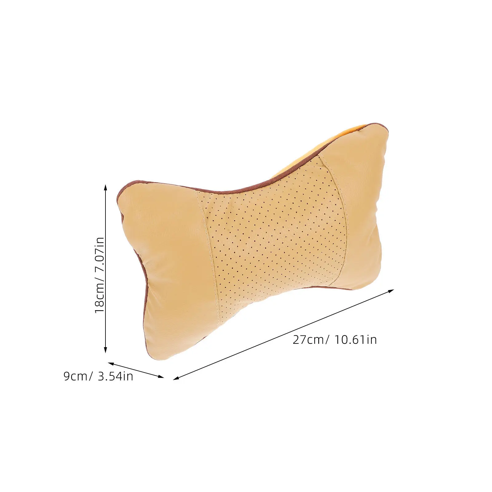 2Pcs Beige Universal Car Neck Pillow for Driving Travel Neck Rest Support Headrest Protector Cushion for Better Posture Comfort