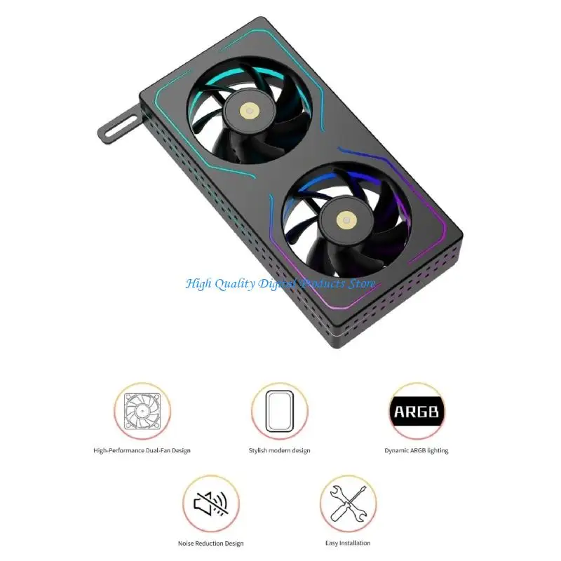 U2JE ARGB Memory Cooling Fan 5200RPM Speed PWM Control Easy Clip Installation Replacement for DDR/DDR2/DDR3/DDR4/DDR5