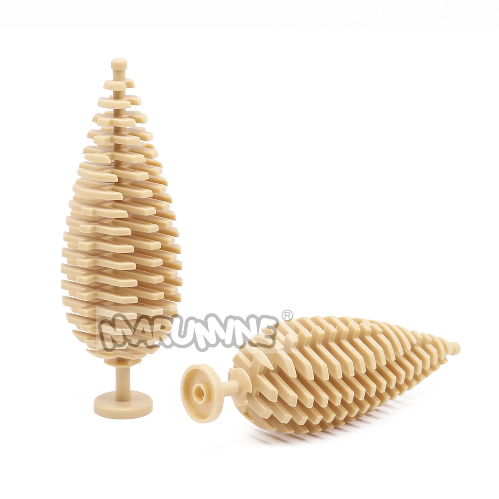 Marumine 6 STKS MOC Blokken Plant Boom Grenen Bouw Stad Straat Jungle Bouwstenen Onderdelen Accessoires 2435 3471 Compatibel