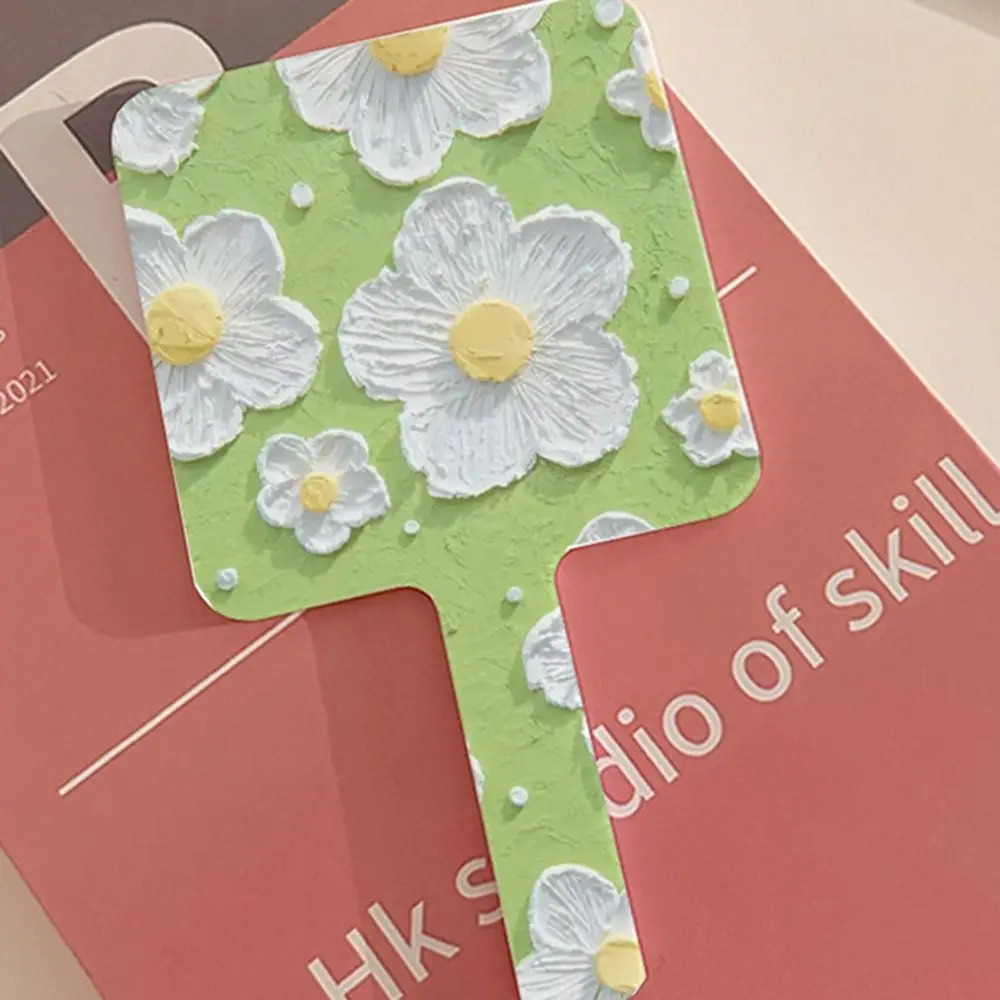 Adorable Hand-Held Make-Up Mirror Flower Creative Square Mirrors Square Ideal Makeup Tools Woman