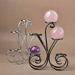 1pc Beautiful 5 Balls Holder, Crystal Flower Design Ball Stand, DIY Design Crystal Sphere Display Decor, Room Decor Stand Base,
