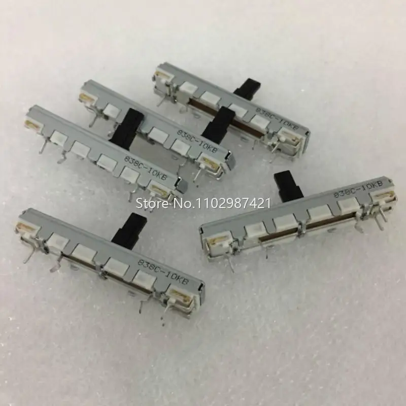 1 Piece 45MM Sliding Potentiometer 3 Pin RS30111AC00V B10K Electronic Piano Radio Volume Control 4.5CM Straight Slide Fader