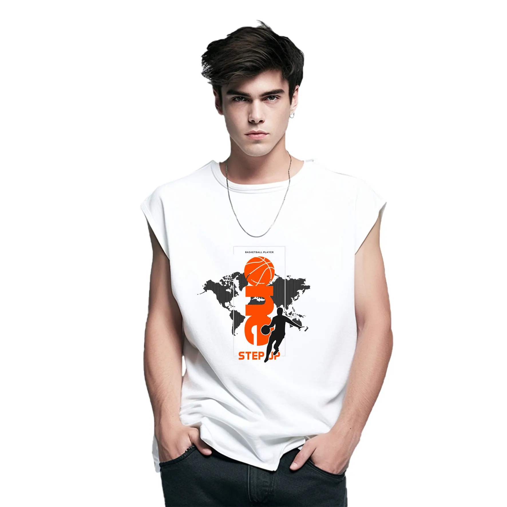 Sporty DIY Heat Transfer Stickers - Basketball Design, Washable, High-Quality for T-Shirts & Tote Bags Durable Sticker