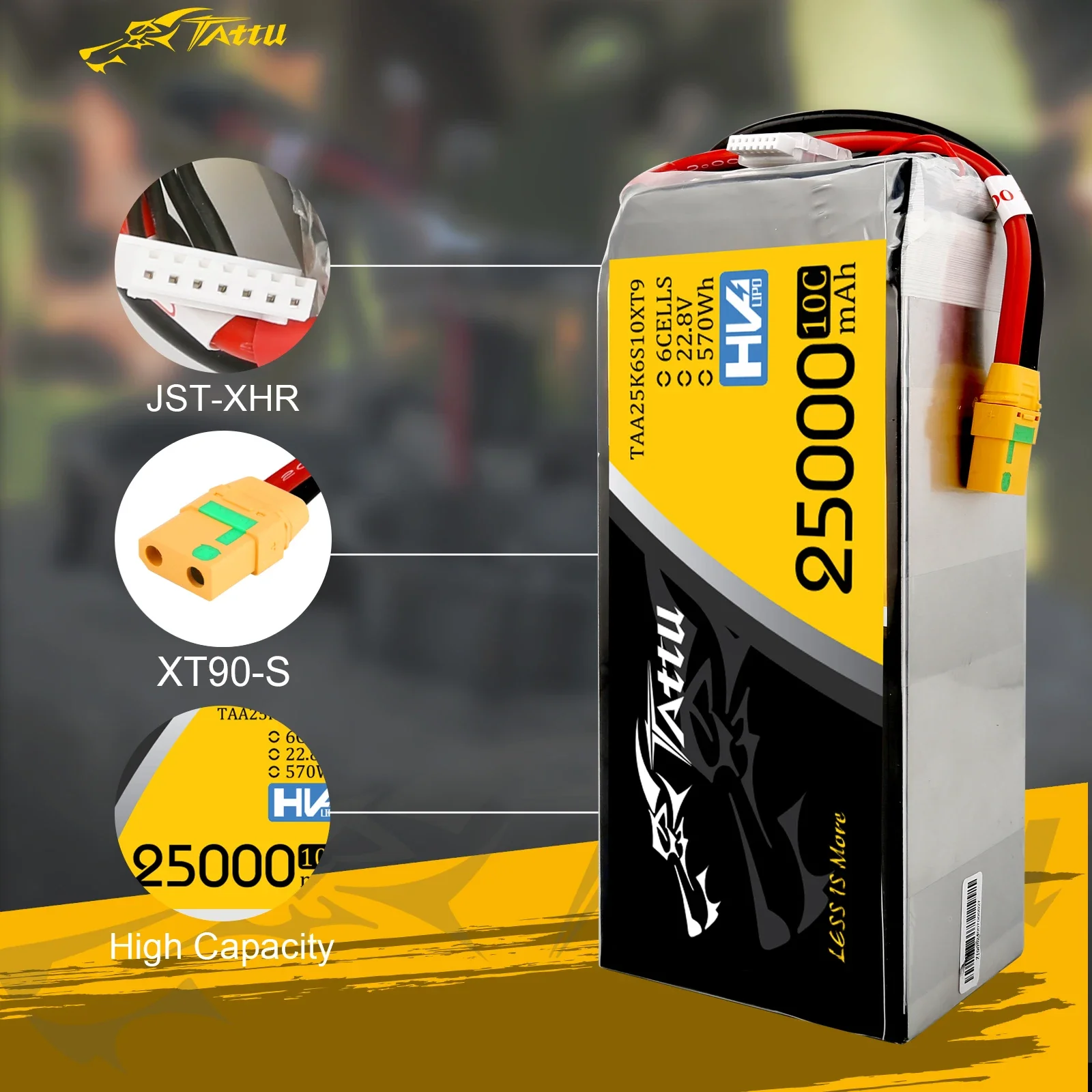 TATTU 22.2V 22.8V 25C 6S 22000mAh 25000mAh bateria Lipo dla dużego obciążenia multirotorów dron lub Quadapter dron UAV