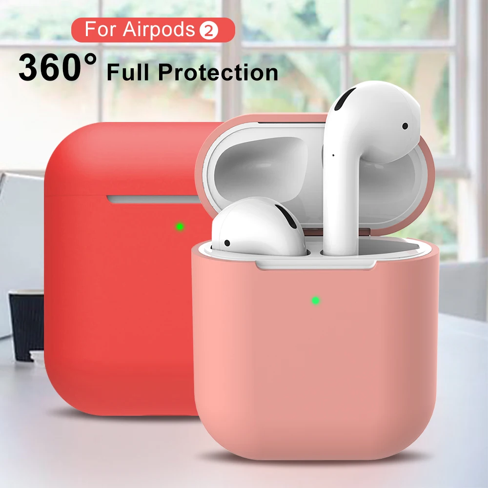 حافظة من السيليكون الناعم لأجهزة Apple Airpods 1/2 حافظة حماية لاسلكية مزودة بتقنية البلوتوث غطاء لجهاز Apple Airpods 2rd Gen