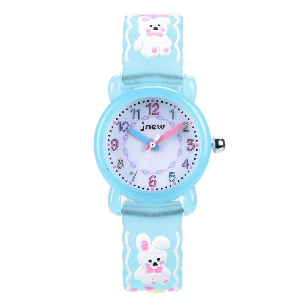 Relojes de silicona impermeables para niños pequeños, 3D, lindo conejo de dibujos animados, reloj de pulsera para niñas de 3-12 años, el mejor regalo