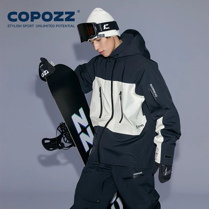 COPOZZ Skiing Coats Winter Warm Women Men Tracksuit Hooded Sports Snowboard Jacket Mountain Female Outwear Windproof Ski Clothes