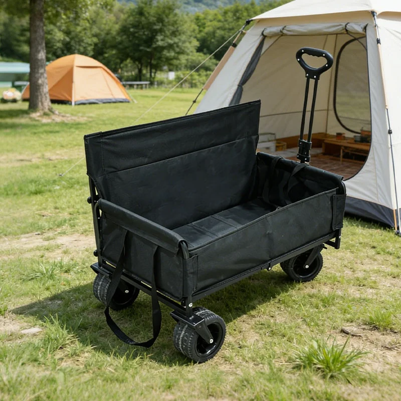 Large Capacity Folding Camping Cart Portable Outdoor Beach Wagon Trolley for Picnic Fishing Travel
