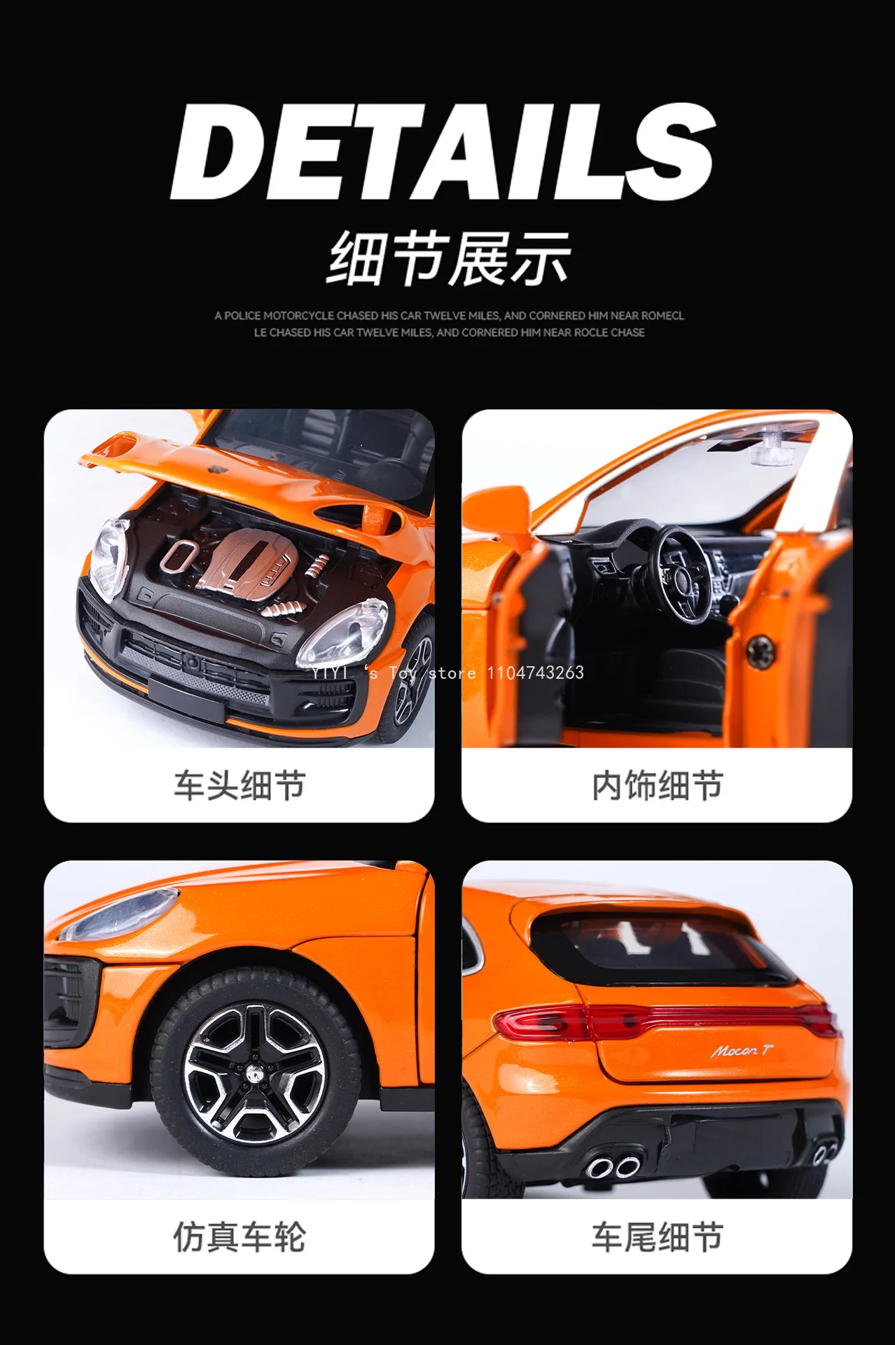 1:32 Porsche Macan SUV modelo de coche aleación Diecast juguete de simulación sonido luz tirar hacia atrás colección decora regalo para niño 30