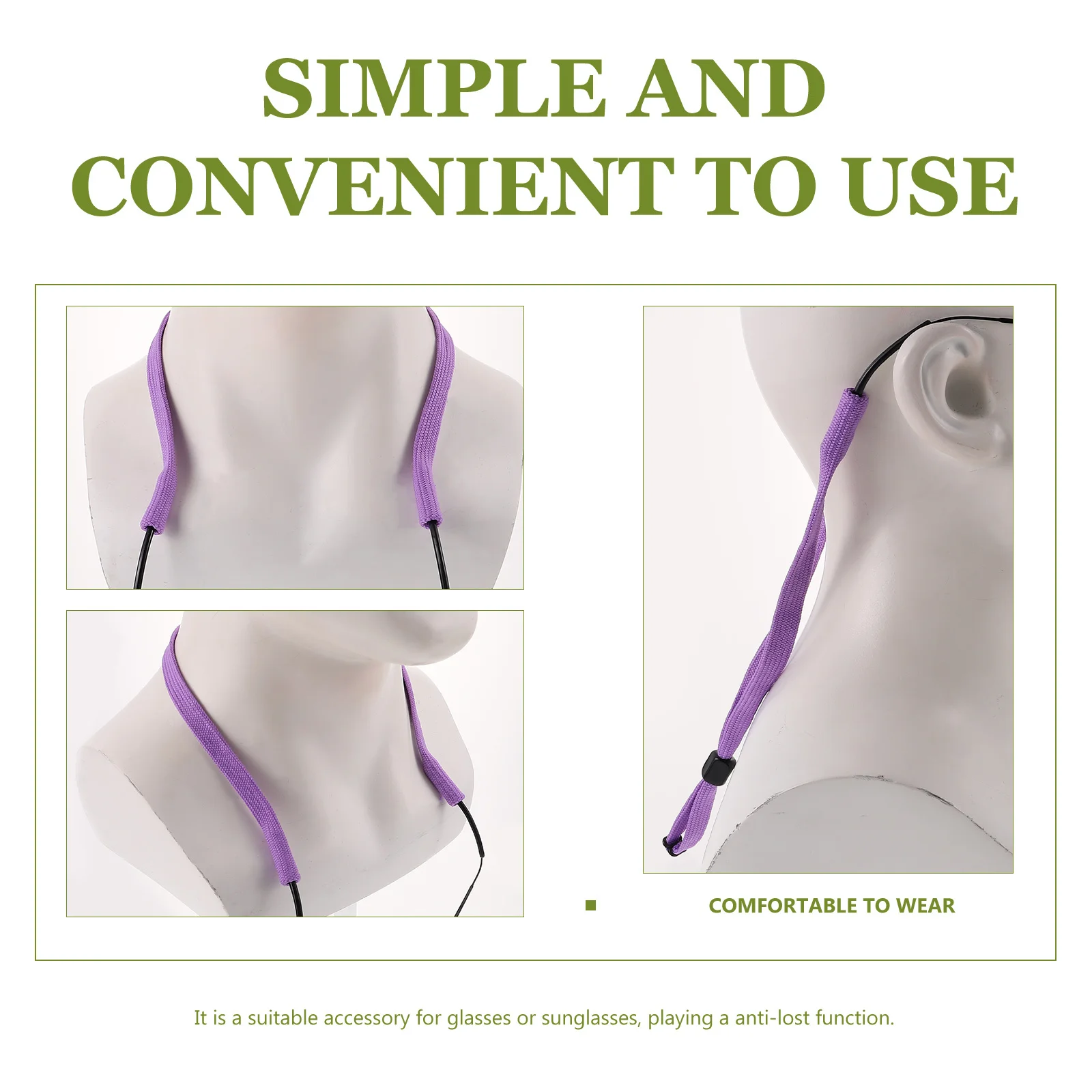 

5Pcs Glasses Strap Anti-Lost Wear-Resistant Eyeglass Holder Adjustable Replaceable Convenient Glasses Lanyard Accessory